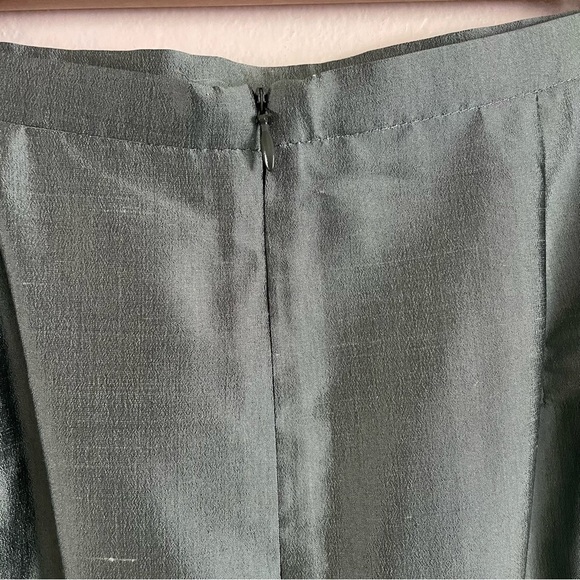 Max Mara Silk 2 Piece Set Wrap Jacket + Pencil Skirt Pianoforte Green Size 4 - Picture 12 of 16